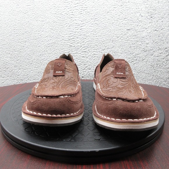 Ariat Cruiser Floral Embossed Slip On Loafer Shoes Womens 8.5 Brown Leather Boho - Picture 3 of 10